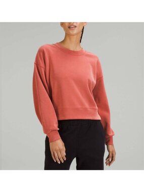 Lululemon Sweatshirt Size 4 Perfectly Oversized Cropped Crew Softstreme Cayenne